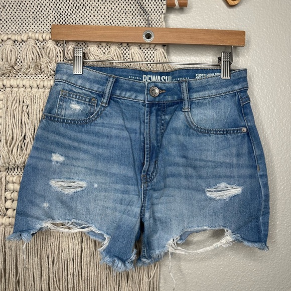 Rewash Super High Rise Vintage Reunion Jean Shorts (3/26) - Picture 1 of 5